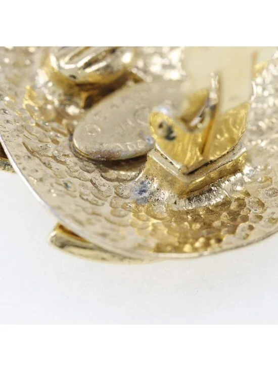 Chanel Coco Mark Vintage Gold Plated 94 P 25.6 g Earrings - Picture 5 of 7